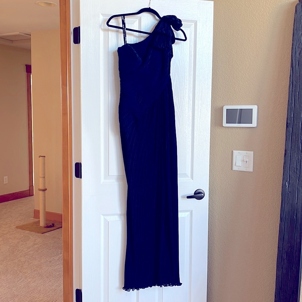 Tadashi Shoji One Shoulder Asymmetrical Chiffon Dress